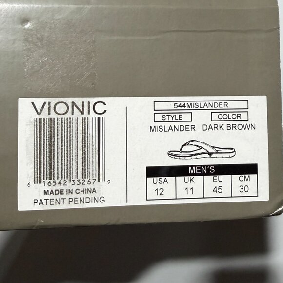 Vionic Mislander Mens Flip Flops Dark Brown Size 12 Comfort Sandals EU45 Slip-On main image 5